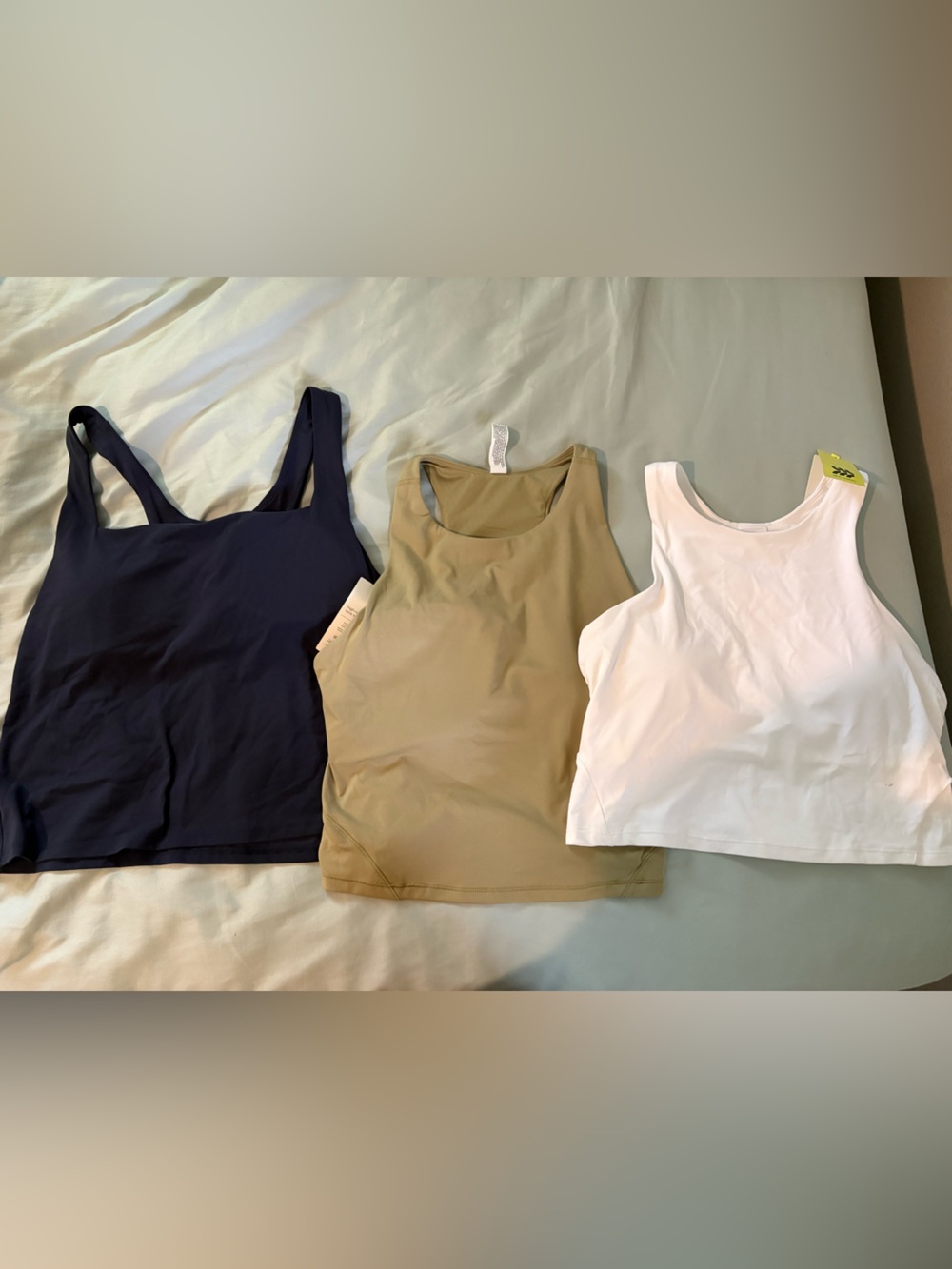 all in motion 3-Pack Sleeveless Tank Tops - Navy, Olive, White